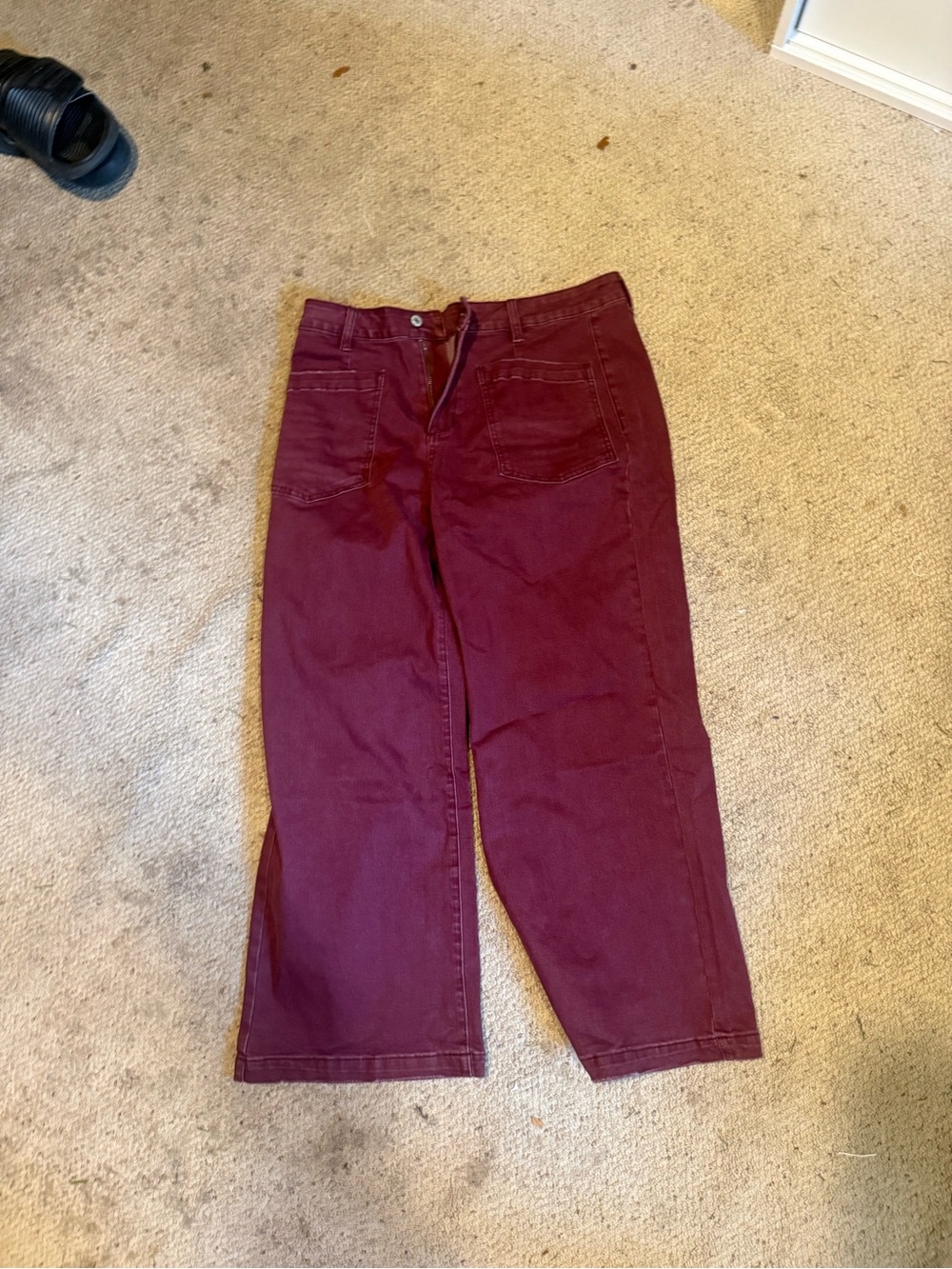 Wide Leg Women's Pants in Burgundy